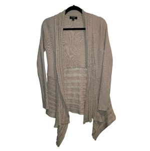 Elementz Small Sweater Open Front Cardigan Knit Neutral Fall Layering Oatmeal